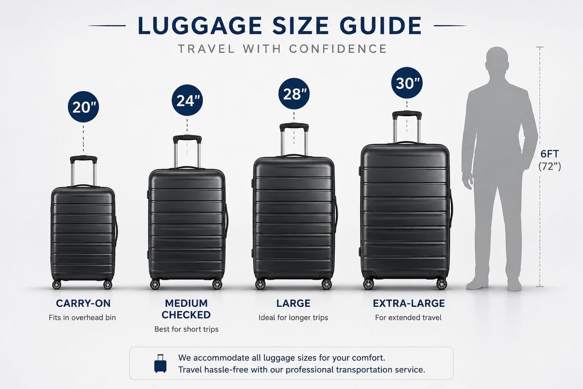 Luggage size guide — carry-on to extra-large suitcases